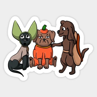 Dogs in Halloween Costumes Sticker